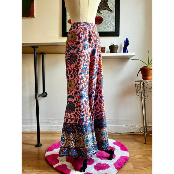 Vintage 70s Psychedelic Floral Set | Tunic + Flared Pants | Indian Cotton | XS/S - Picture 6 of 10